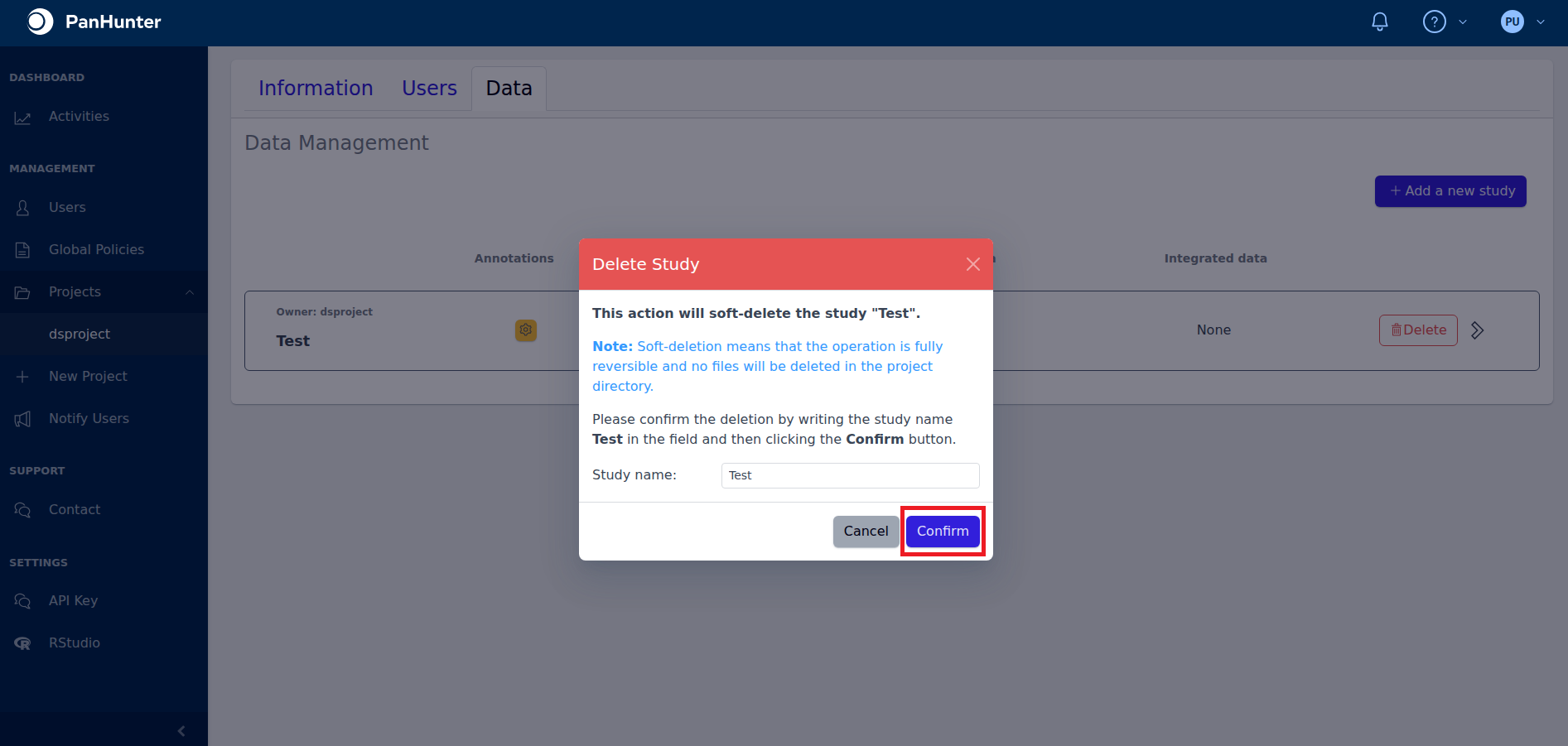 Deletion Confirmation