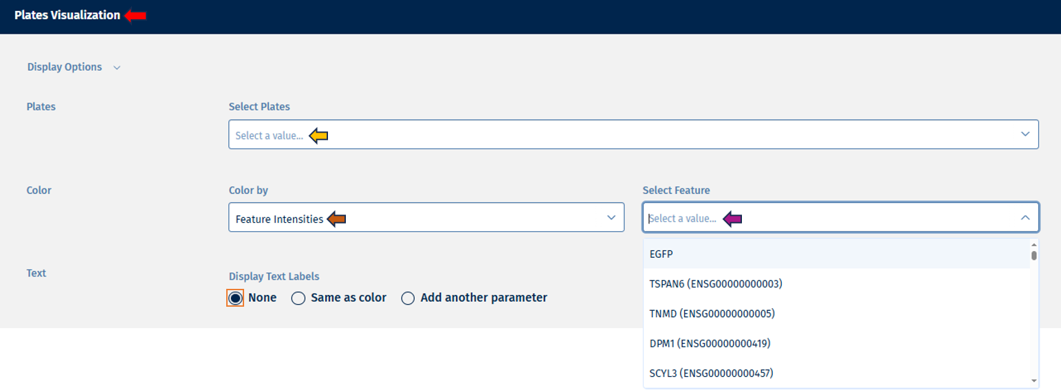 Plates plot feature intensities
