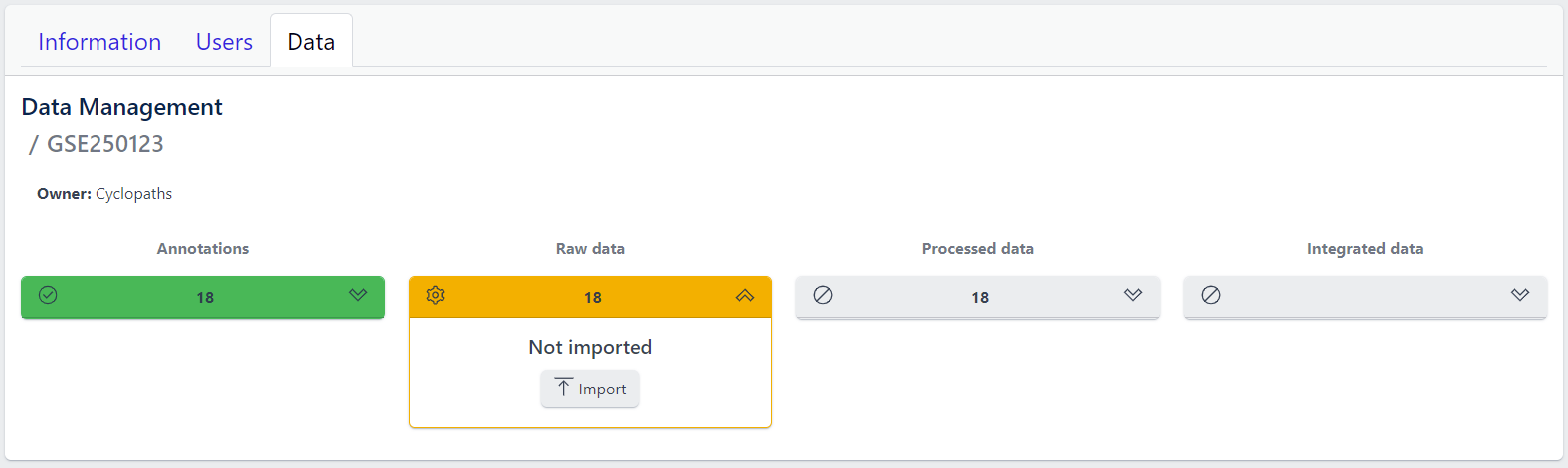 Raw Data Import