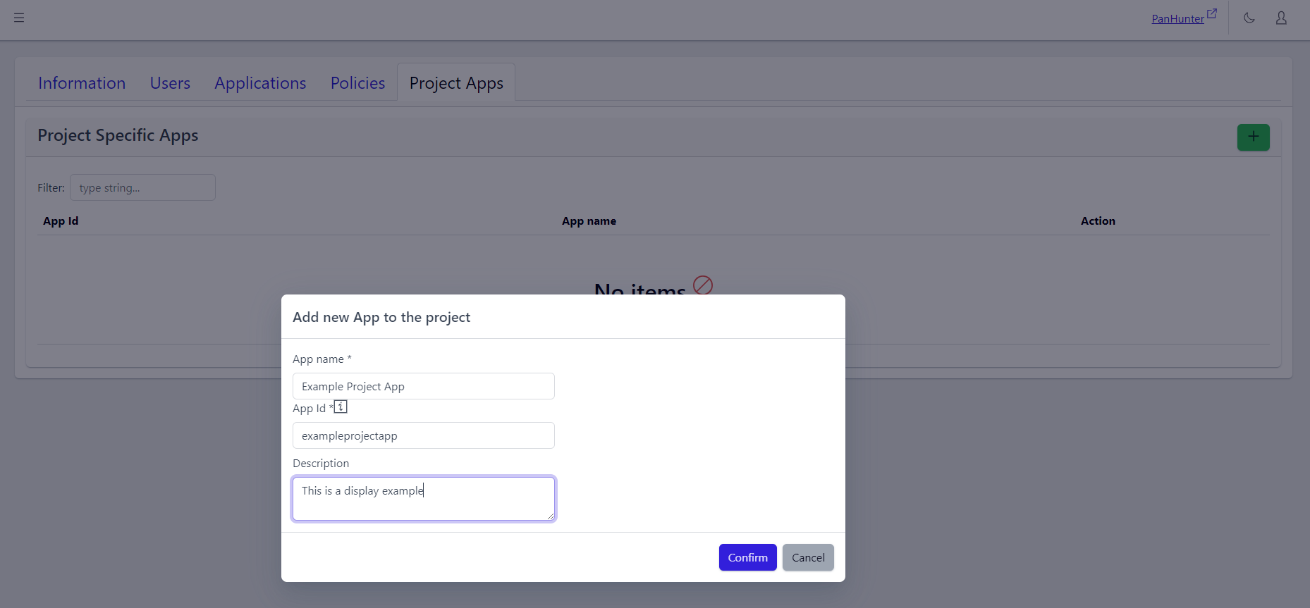 Add Project-Specific App