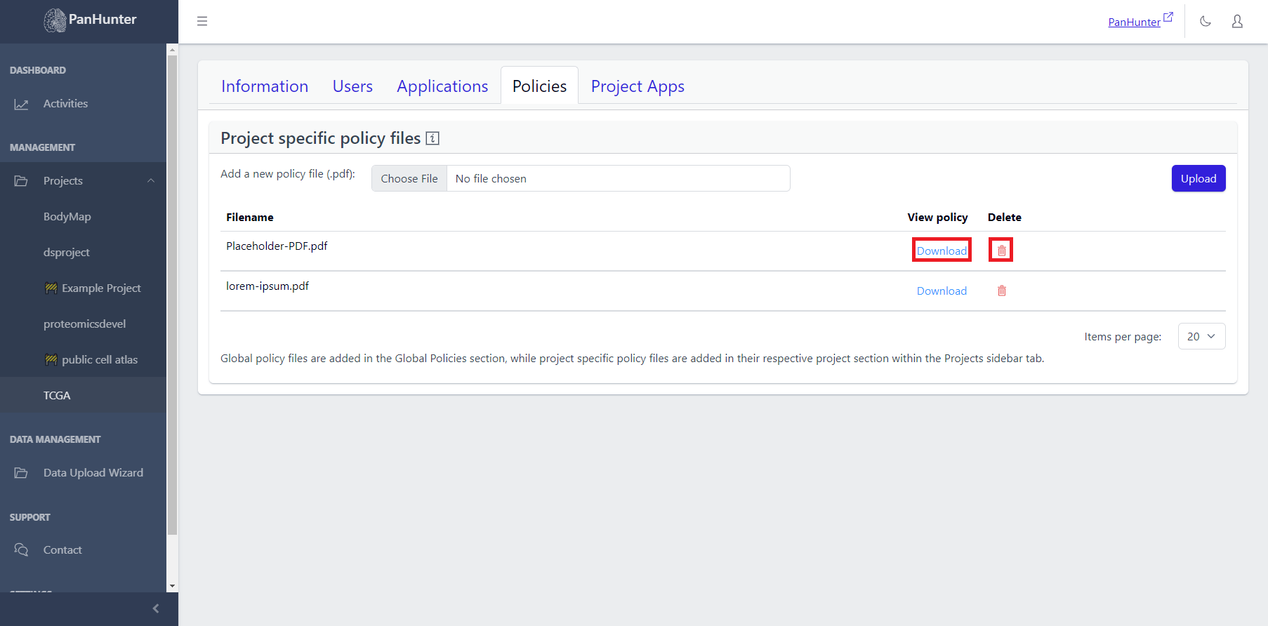 Displaying All Policies