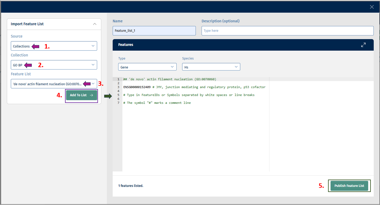 Collections option Collections option
