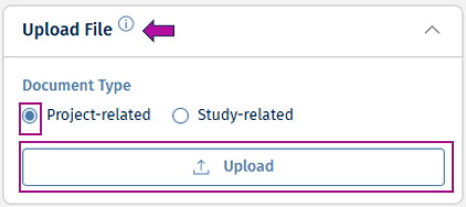 Upload File panel Upload File panel