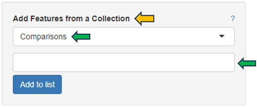 Comparisons selector Comparisons selector