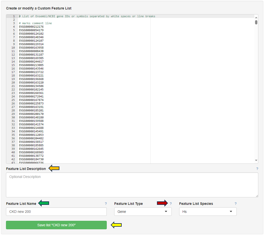Feature List Feature List