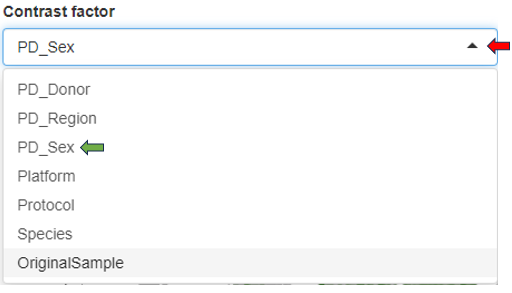 Contrast factor selection