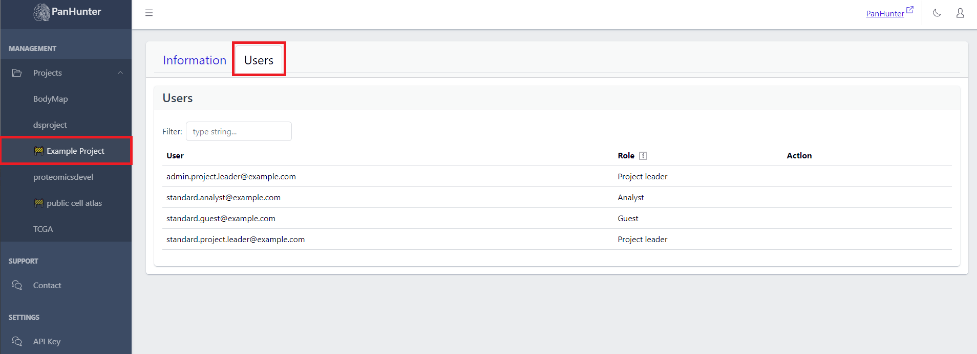 Viewing Project Users