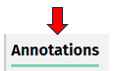 Annotations tab Annotations tab