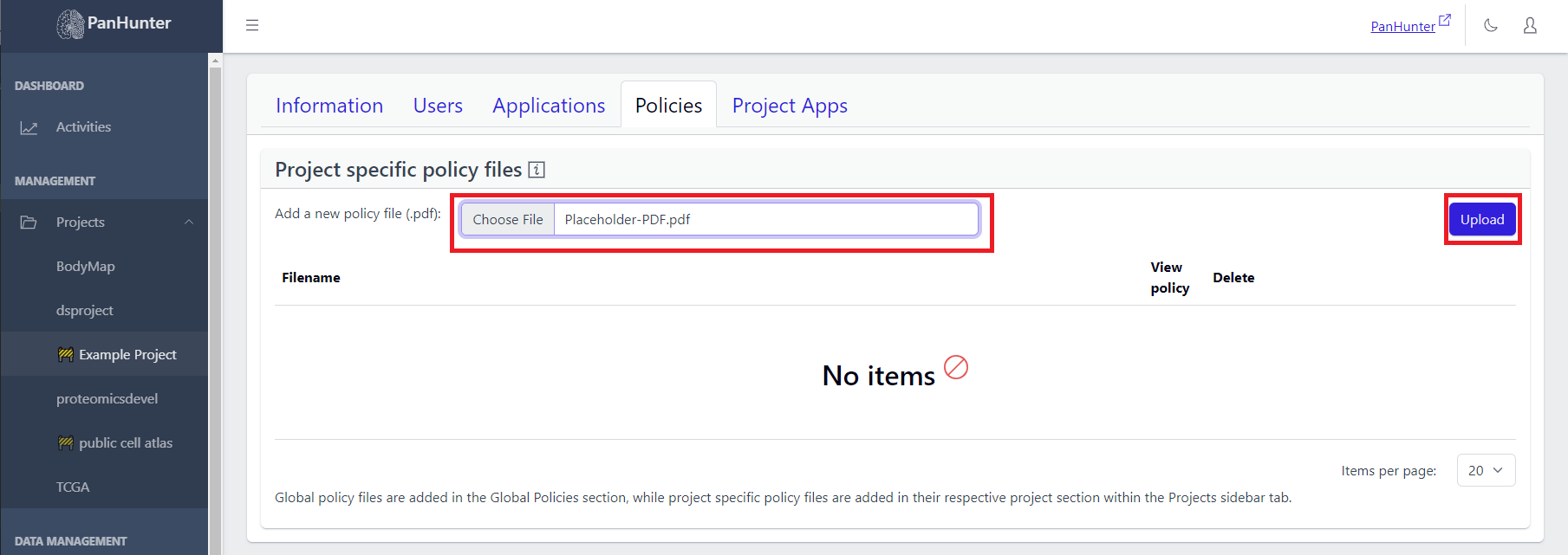 Adding a Policy