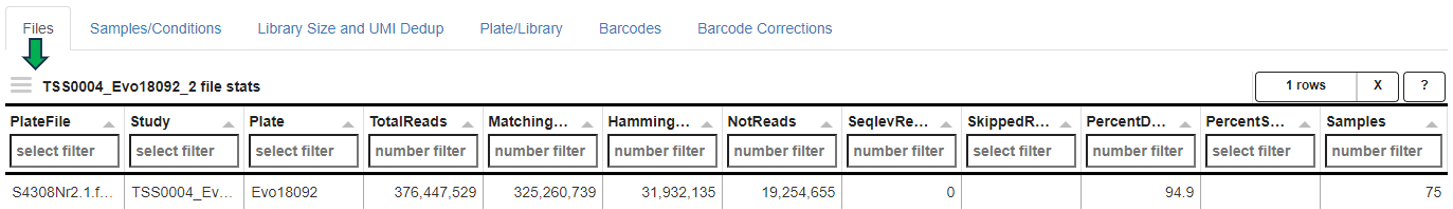 Files subpanel table Files subpanel table