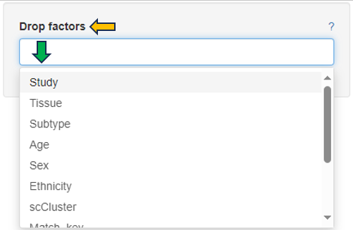 Drop factors Selector Drop factors Selector