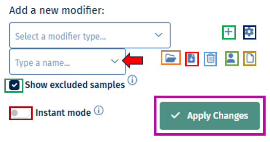 Modifier options