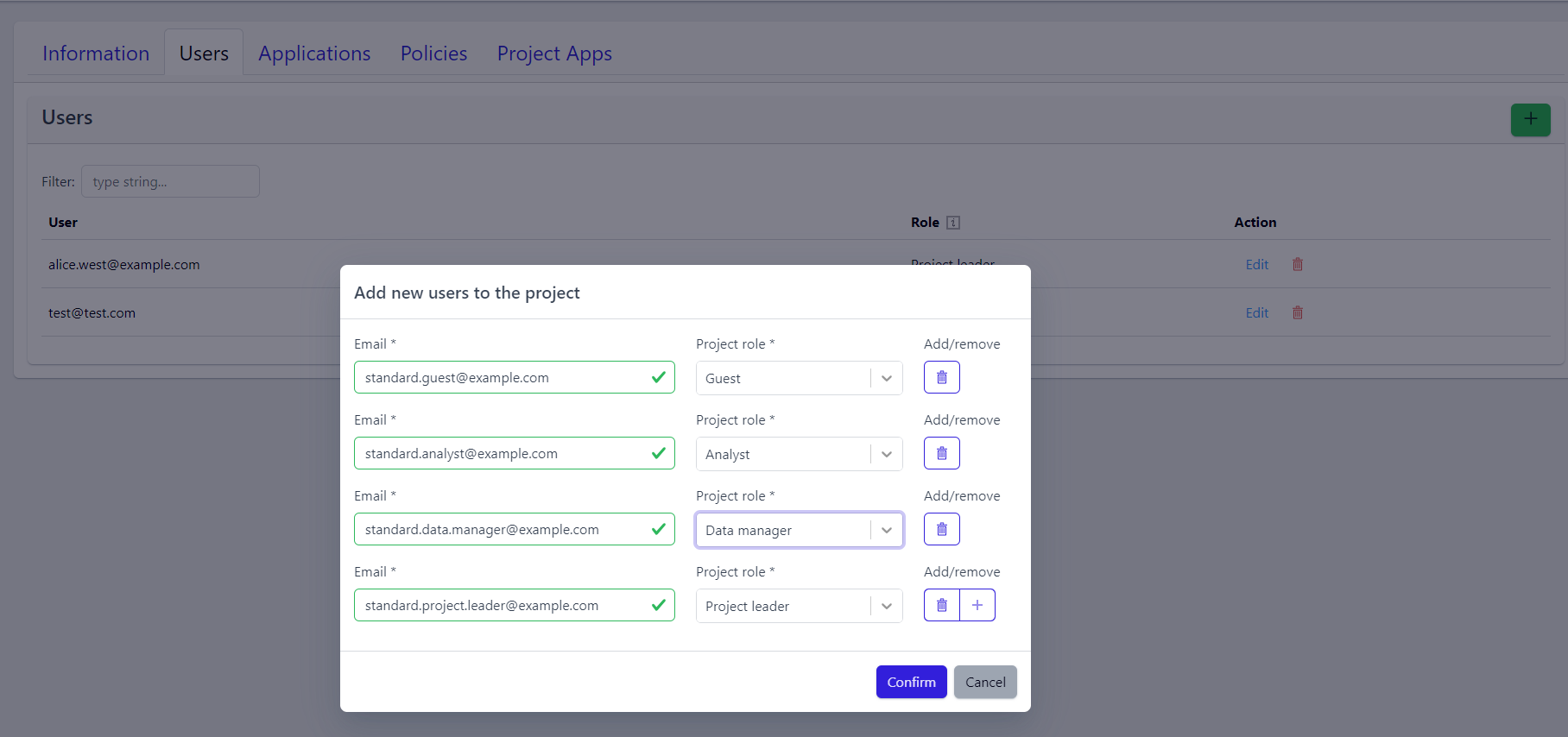 Adding Project Users